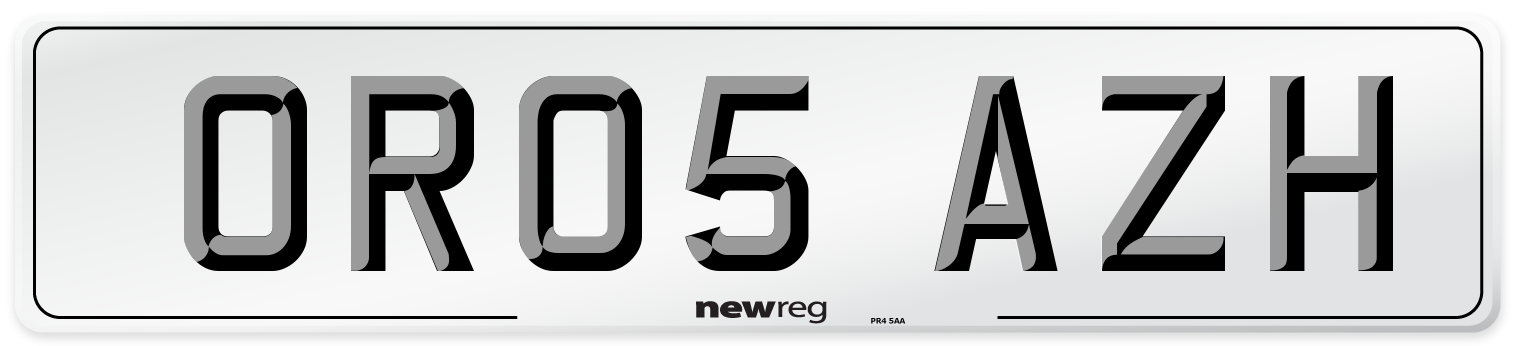 OR05 AZH Number Plate from New Reg